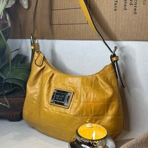 Nicole By Nicole zkidman Yellow Croc-Embossed Shoulder Bag